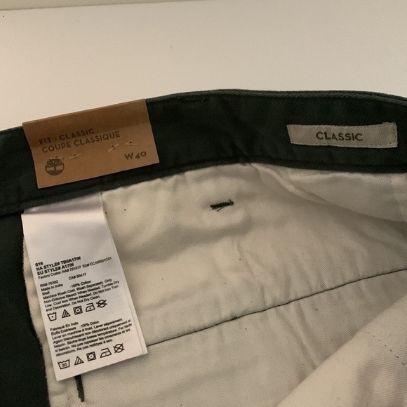 Brand New Men’s Timberland Flat Front Classic Fit Dark Green Shorts Size 40 - Picture 7 of 8